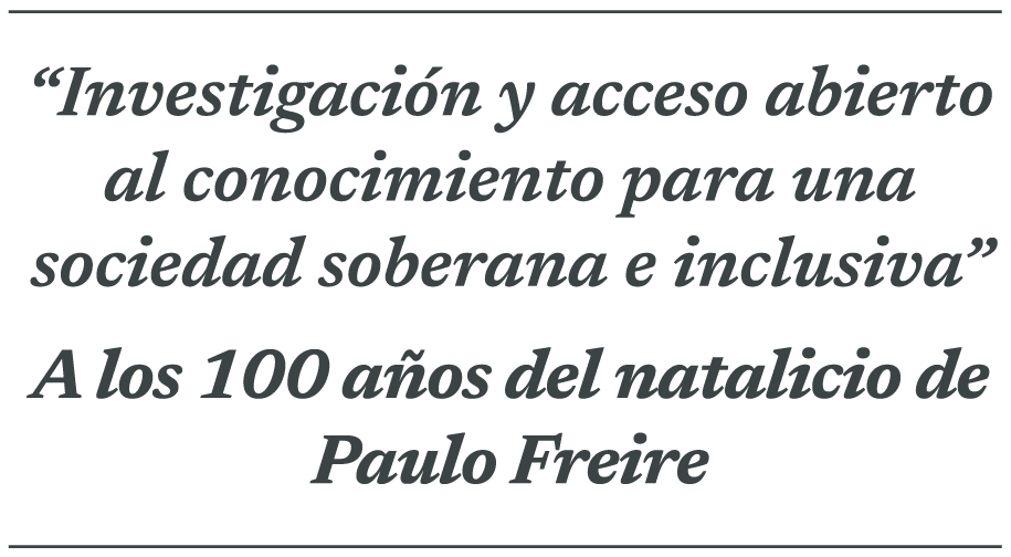 Introducción a 100 años del natalicio de Paulo Freire